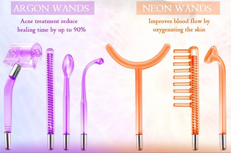 NILEORA High-Frequency Therapy Wand for Acne (7 types of probes)