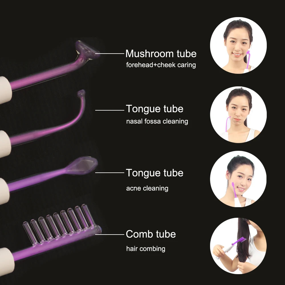 NILEORA High-Frequency Therapy Wand for Acne (7 types of probes)