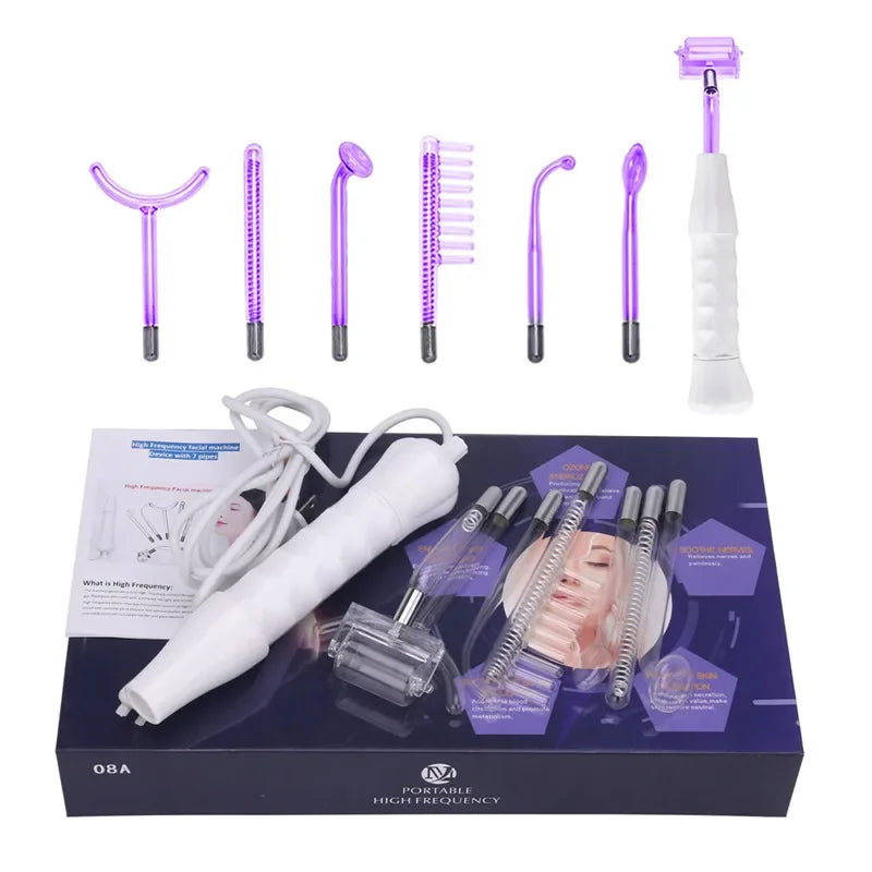 NILEORA High-Frequency Therapy Wand for Acne (7 types of probes)