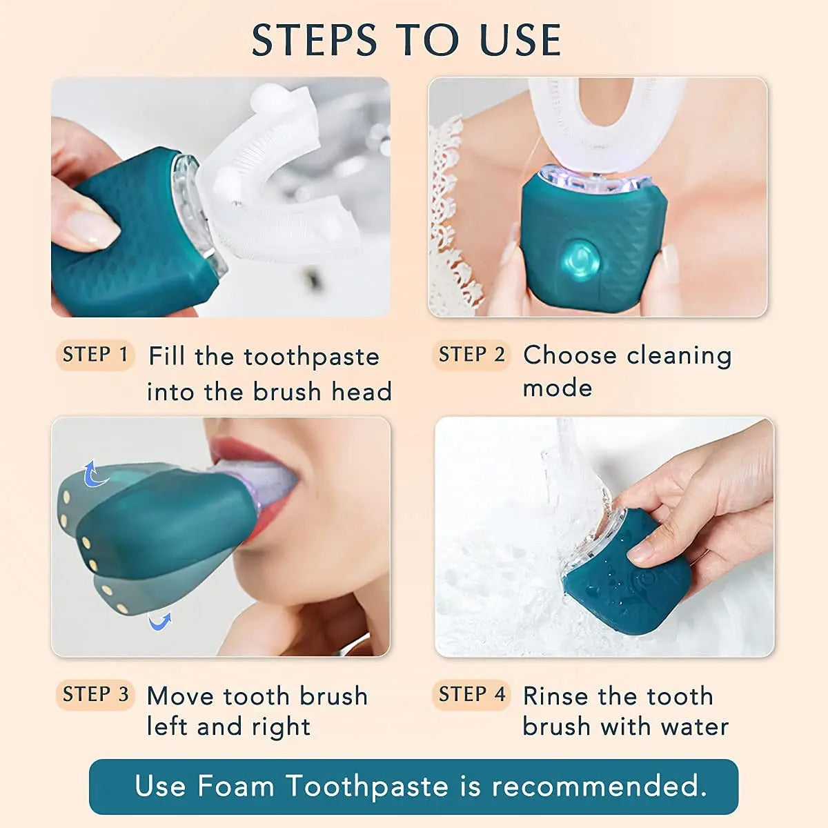 smart U-shaped automatic toothbrush